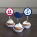 Set of 12 customized nautical/sailor cupcake toppers