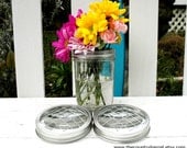Wide Mouth Mason Jar Flower Frog Lids - Set of 4 - Upcycled DIY Flower Arrangers or  or Potpourri Lids