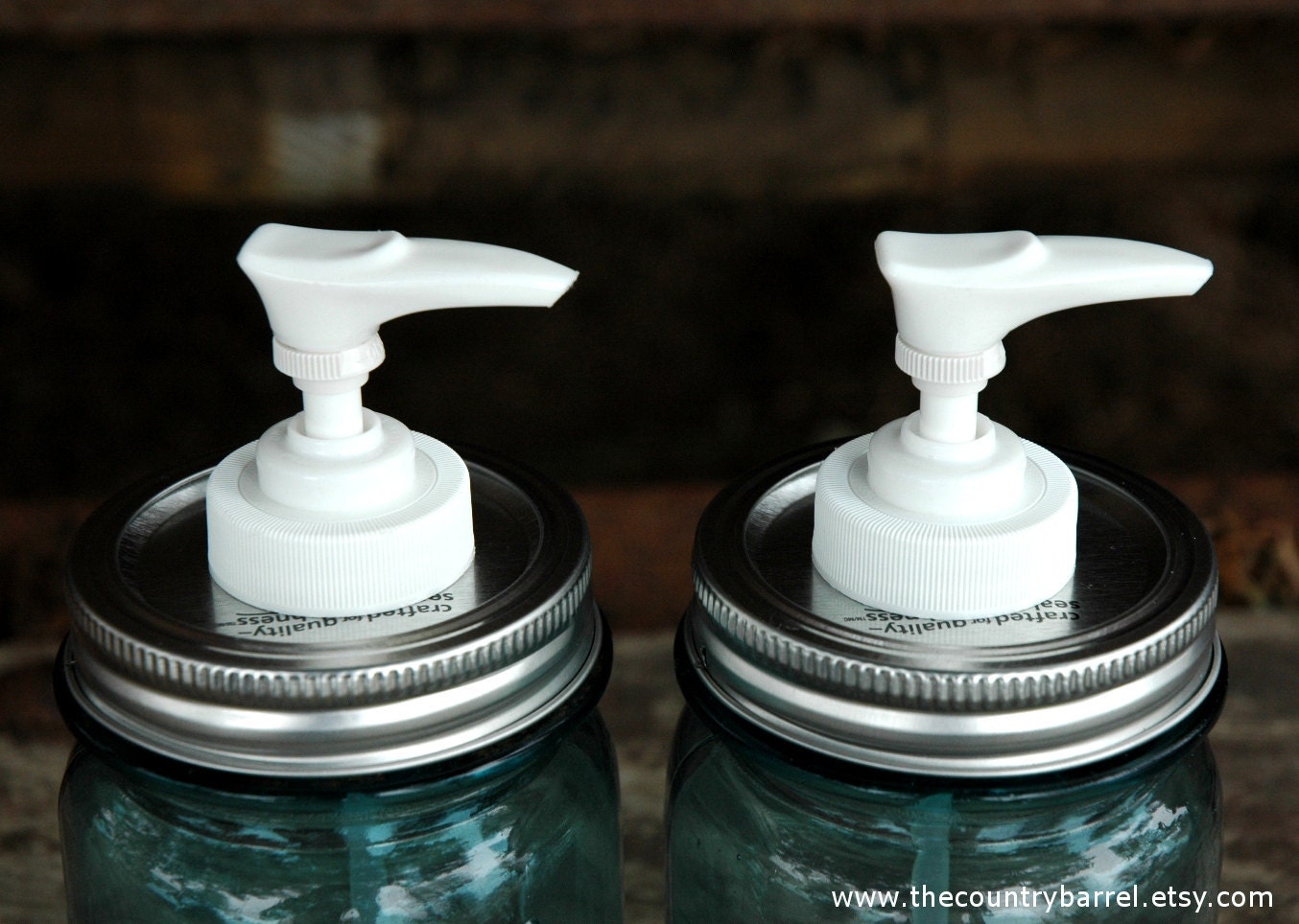 DIY Mason Jar Soap or Lotion Dispenser Pump Lids - Set of 2