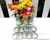Mason Jar Flower Frog LIDS - Set of 12 - Upcycled DIY Flower Arrangers or Potpourri Lids - Wedding Bouquet or Centerpiece, Woodland, Shabby