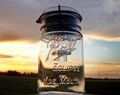 Mason Jar Solar Light - Upcycled Vintage Ball Eclipse Wide Mouth Bail Glass Top Quart - High Quality