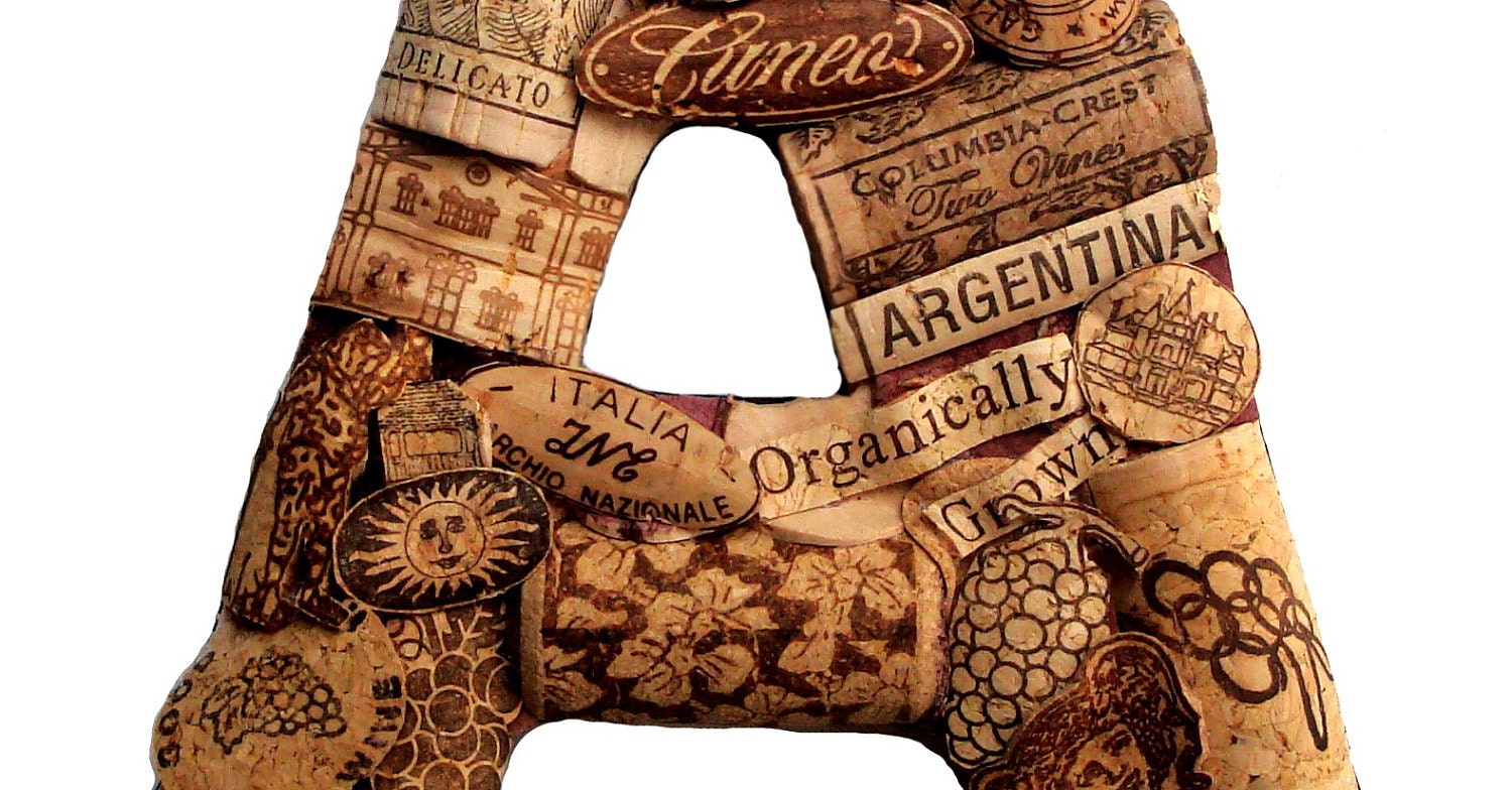 Customized Handmade Vintage Wine Cork Letter - Large Size - We Have EVERY Letter
