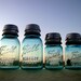 Vintage Blue Ball Perfect Mason Jar Solar Lights Quart and Pint Size - Set of 4 - High Quality