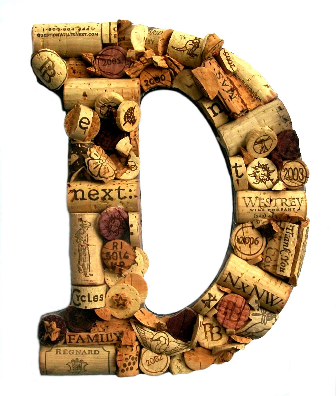 Customized Handmade Vintage Wine Cork Letter - Large Size - We Have EVERY Letter