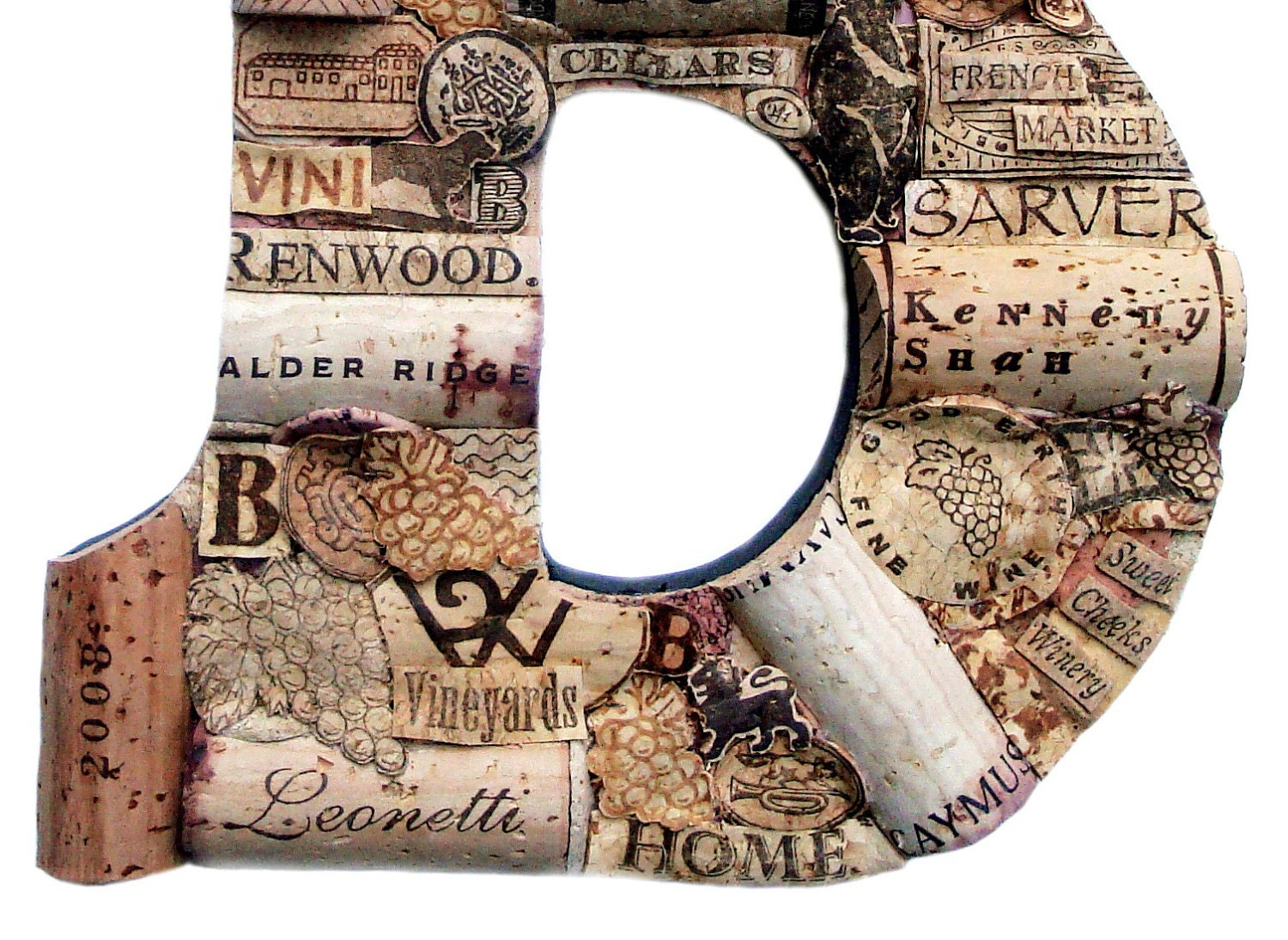 Customized Wine Cork Letter Handmade Vintage Decor  - Large Size - We Have EVERY Letter