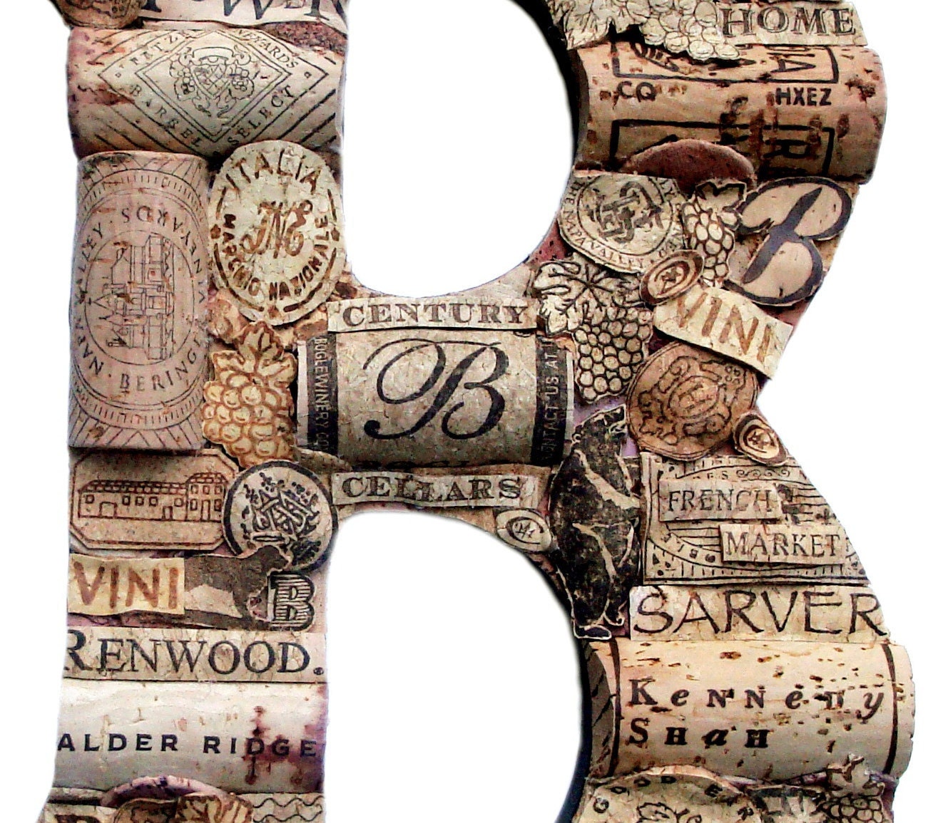 Customized Wine Cork Letter Handmade Vintage Decor  - Large Size - We Have EVERY Letter