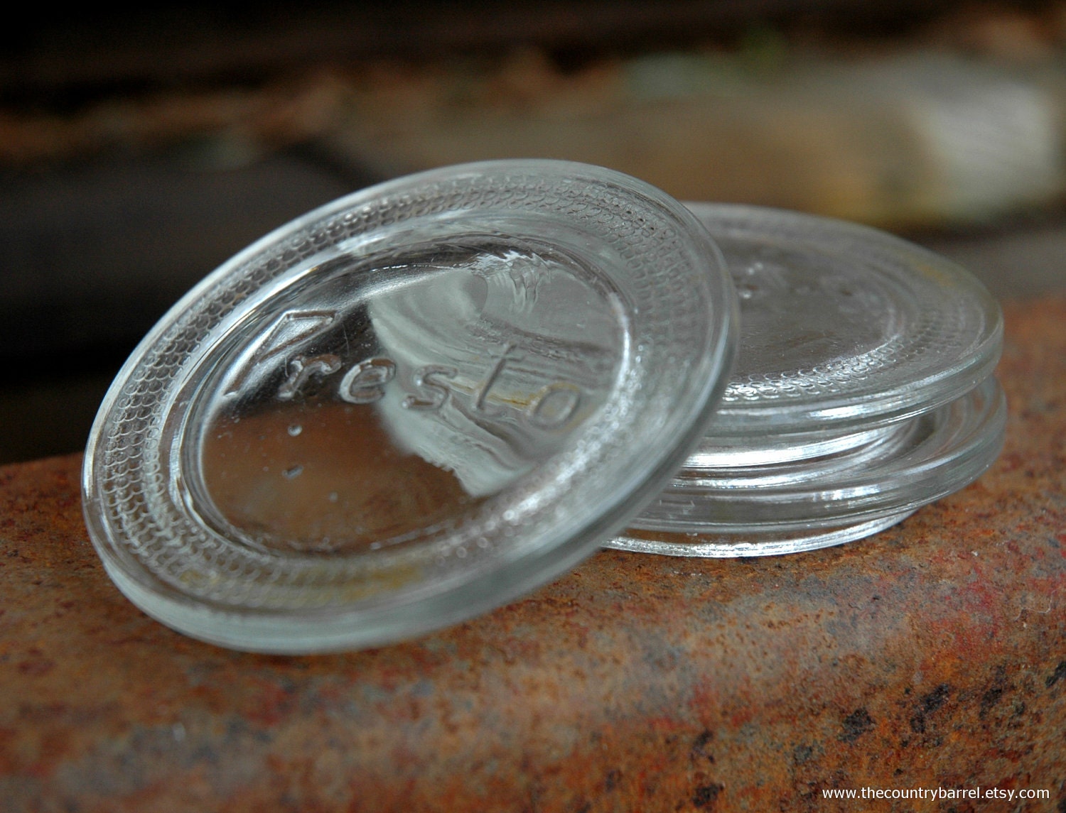 Vintage Clear Presto Glass Mason Jar Lid Inserts - Set of 3
