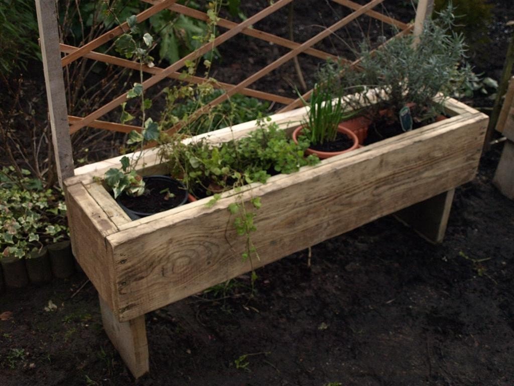 Handcrafted Wooden Planter recycled reclaimed timber cottage country chic primitive rustic