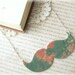 Floral Moustache in Green & Peach