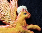 Angelic Orange Cat with Wings & Halo