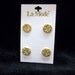 Buttons Vintage Gold Metallic With Flower Design Set Of 4