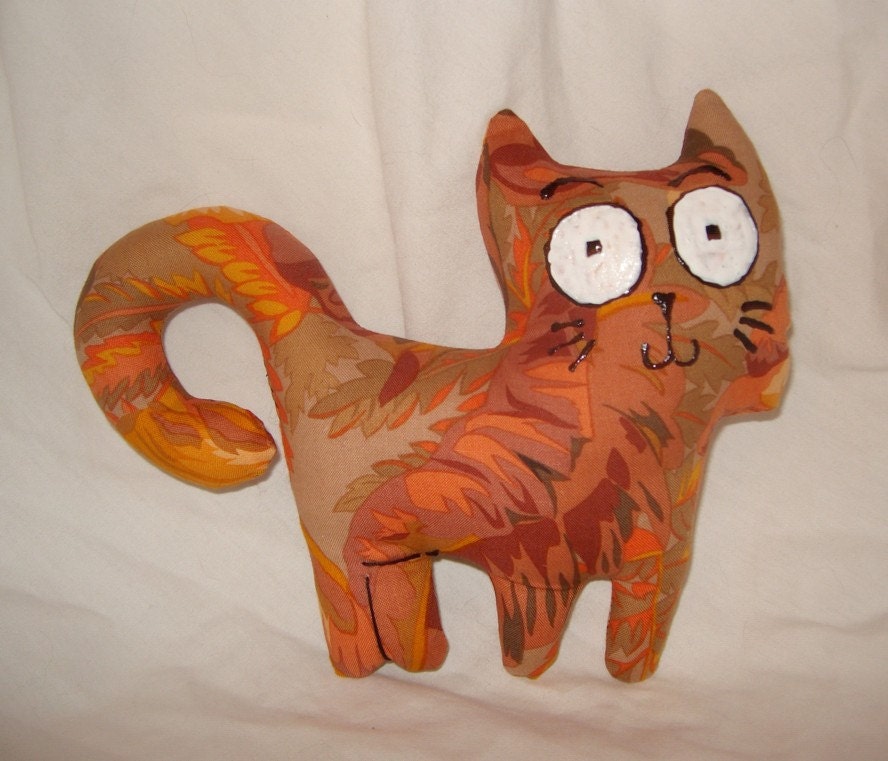 Plush Manga cat Cinnamon cute stuffed animal plushie cotton humor funny toy kitty art doll