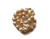 Rosebud Pearl Necklace, Natural Peach Pink, Hand Knotted Single Strand