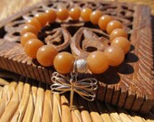 Renew & Inspire- inspirational crystal gemstone bracelet-boho yoga zen dragonfly