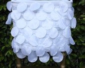 White Bride Chiavari Chair Cover, Modern Circles, Unique Wedding Decor