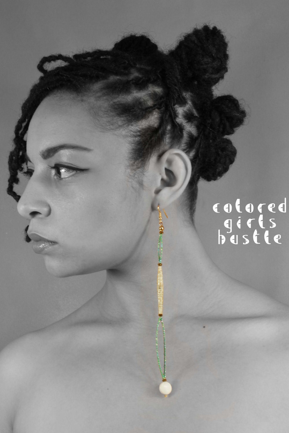 Epic CLEARANCE sale: Green Drop Earrings with Paper Bead