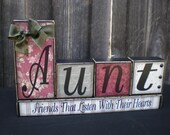 Wooden Home Decor Blocks - AUNT