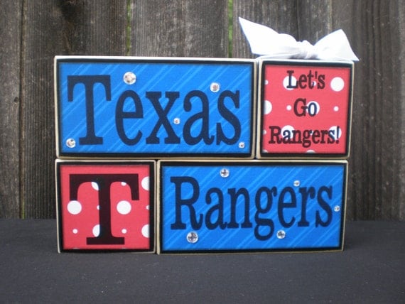 Wooden Blocks - TEXAS RANGERS - Baseball