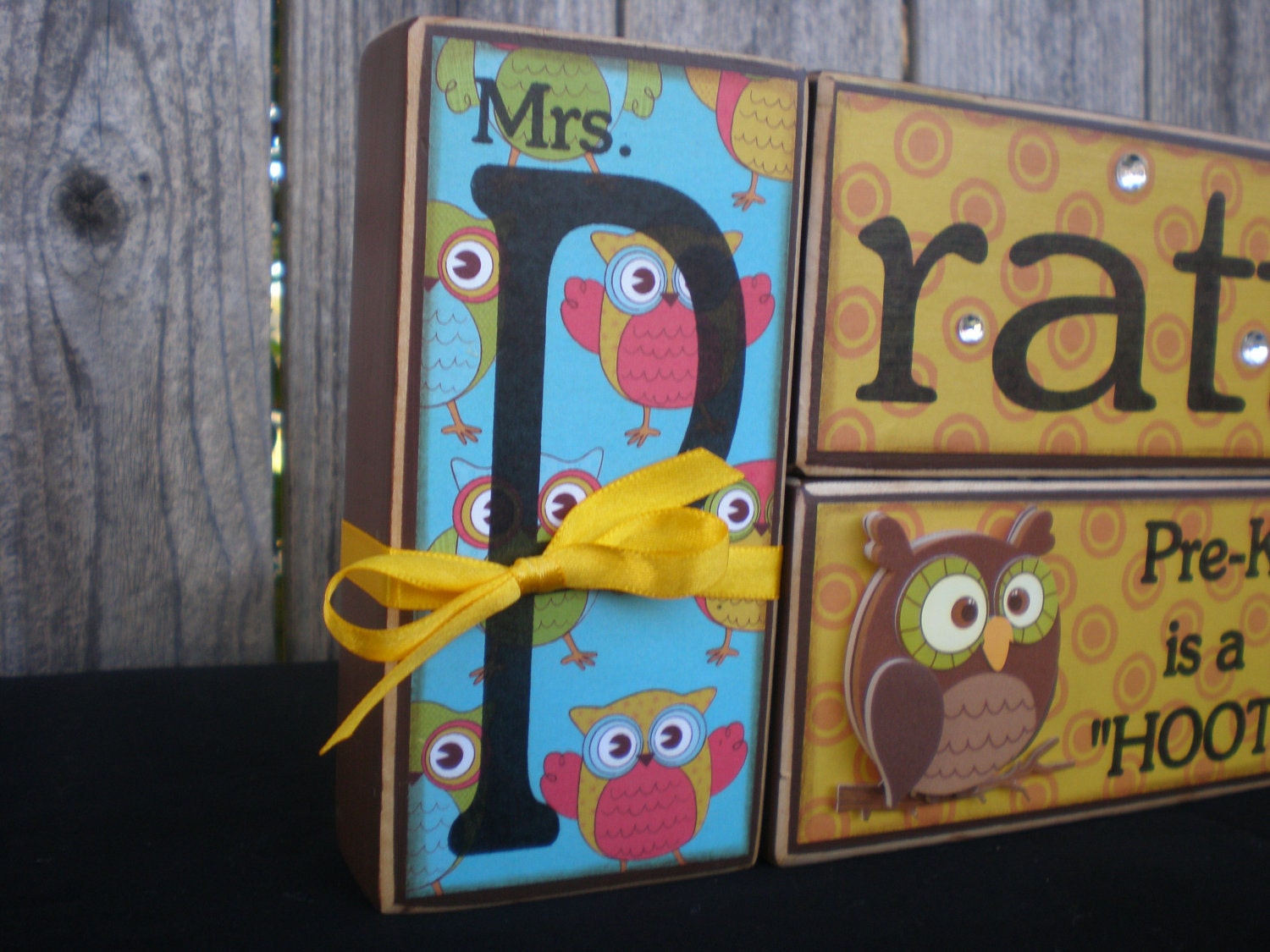 Personalized Wooden Name Blocks - TEACHER (Custom Order)