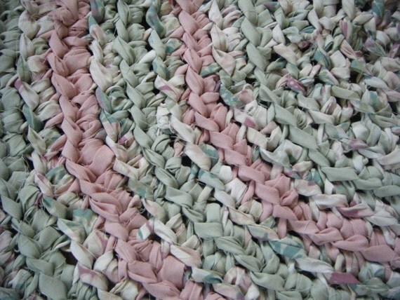 Pink and Green Area Rug by Karenhugheskreations on Etsy