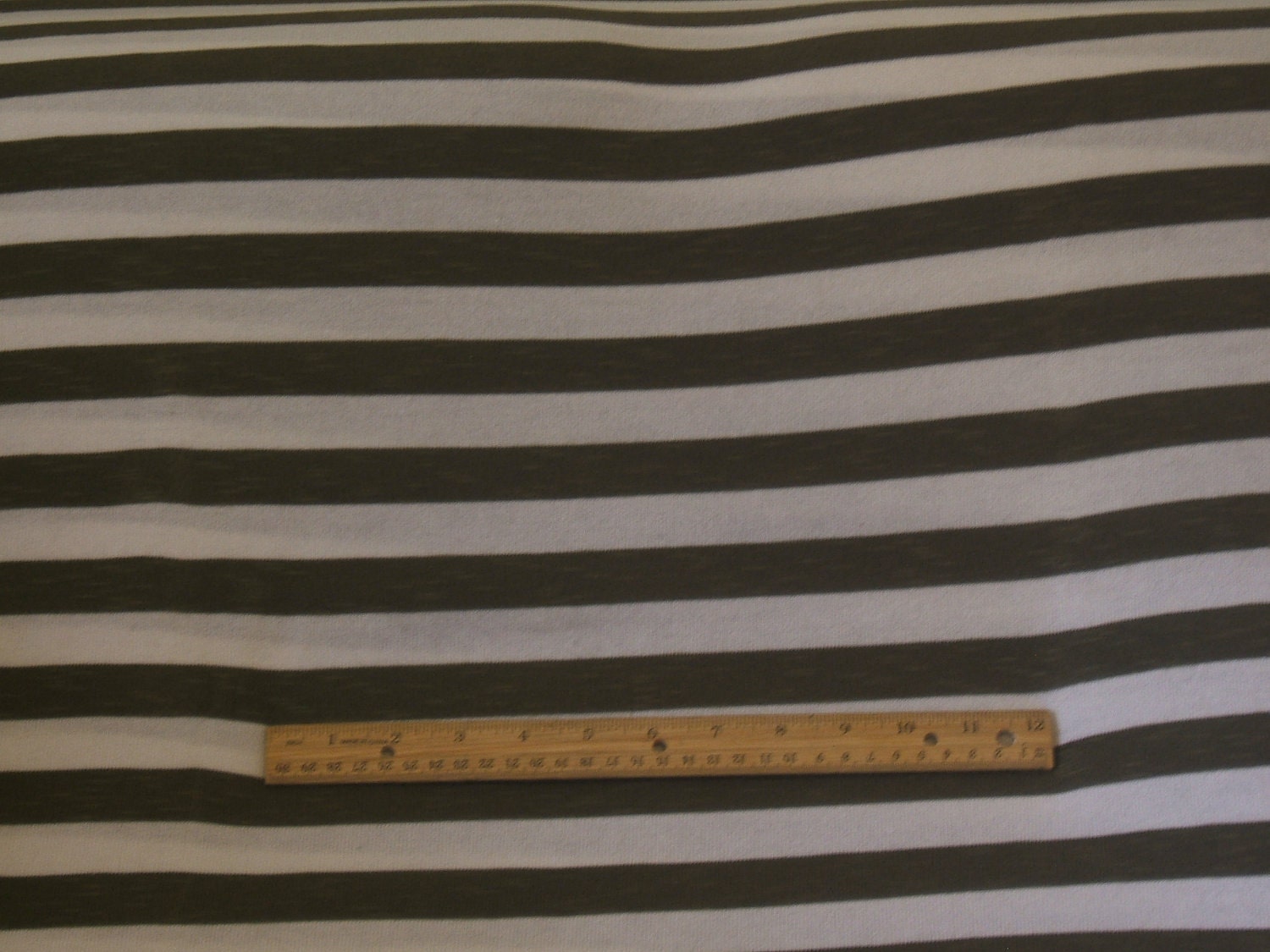 HPF 8031 1 yard cream and khaki striped slub sweater knit