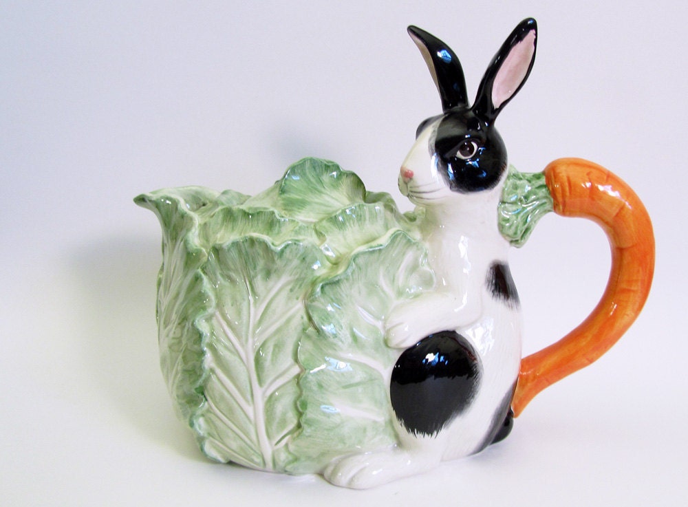 Fitz & Floyd Kensington Rabbit Teapot Vintage Collectible