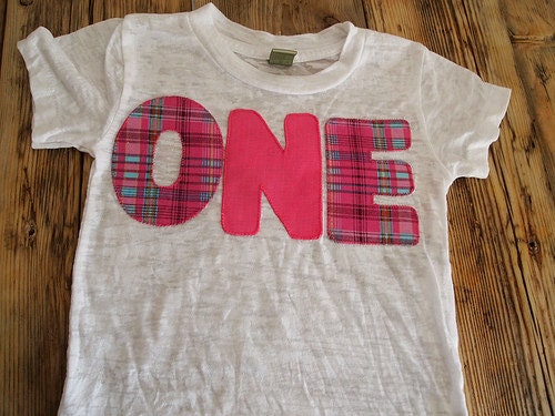 Pink plaid Birthday Shirt on Burnout tee perfect for Spring Summer bday hot pink turquoise first birthday shirt second third