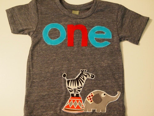 Circus theme zoo animal Birthday Shirt Animals Organic blend birthday tee for boys and girls Carnival elephant zebra