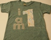 I AM 1 Birthday Tee Organic Shirt Blend boys girls birthday shirt first birthday second etc houndstooth numbers