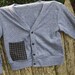 Boys Cardigan Sweater with Houndstooth Pocket Grey for toddlers