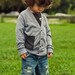 Boys Cardigan Sweater with Houndstooth Pocket Grey for toddlers
