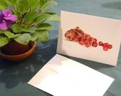 Three Folded Note Cards Red Cherries