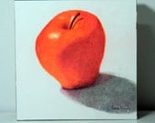 Original Fine Art Painting Red Apple