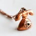 Vintage Copper Telephone Necklace Old Style Rotary Telephone Jewelry - N085