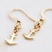 Tiny Anchor Earrings Summer Beach Gold Anchor Jewelry Nautical Earrings Little Anchor Charm Nautical Jewelry - E088