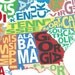 Typography Map of the United States - Multi-Colored - 24 x 36" Print