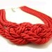 Coral Red Rope Statement Necklace