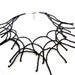 Black Beadwork Fringe Branches Necklace
