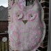 Owl Burlap Door Hanger Door Decoration Pink and White Baby Girl