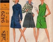 Vintage 1968 McCall's 9429 Misses Dress, Blouse and Skirt Pattern - Size 12