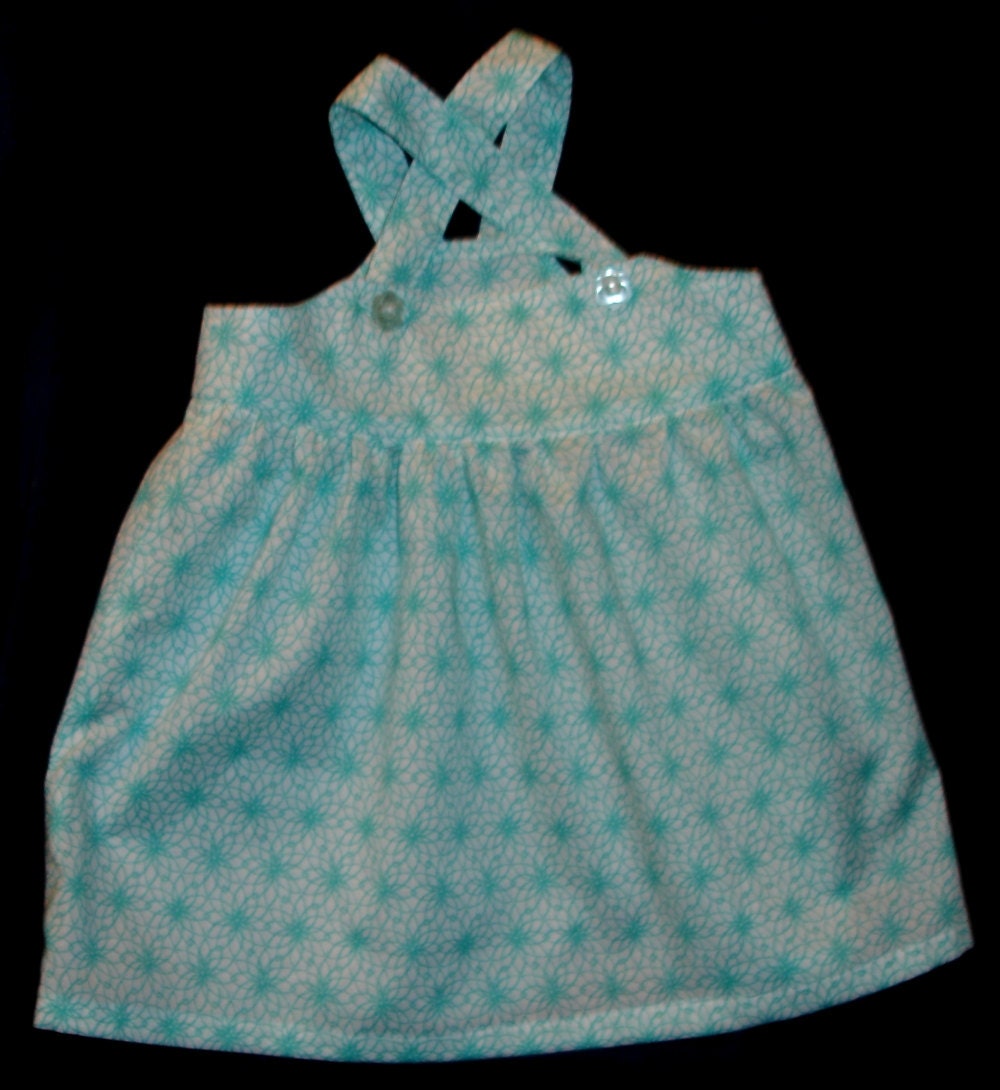 Baby Girl Dainty Aqua and White Sundress Size 6 Months