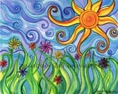 8x10 Original Matted Watercolor Print - Sunny Skies