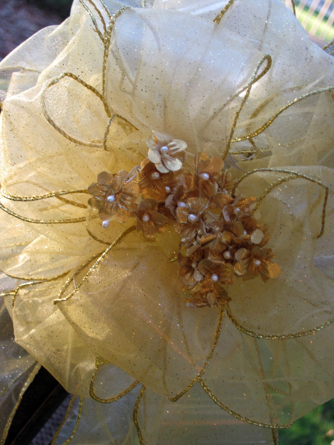 GLITTERED PEW BOWS for Wedding Aisle Decorations Custom Orders.... 6 Bows