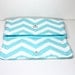 Clutch Purse - Aqua Blue and White Chevron - Ready to Ship
