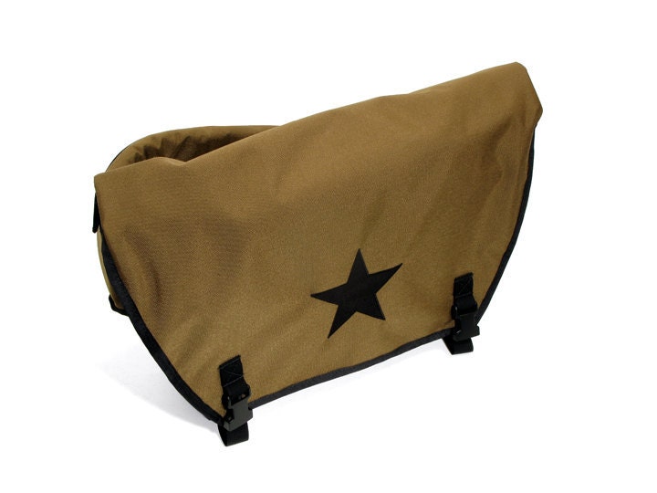 Coyote Brown and Black Medium Waterproof Messenger Bag