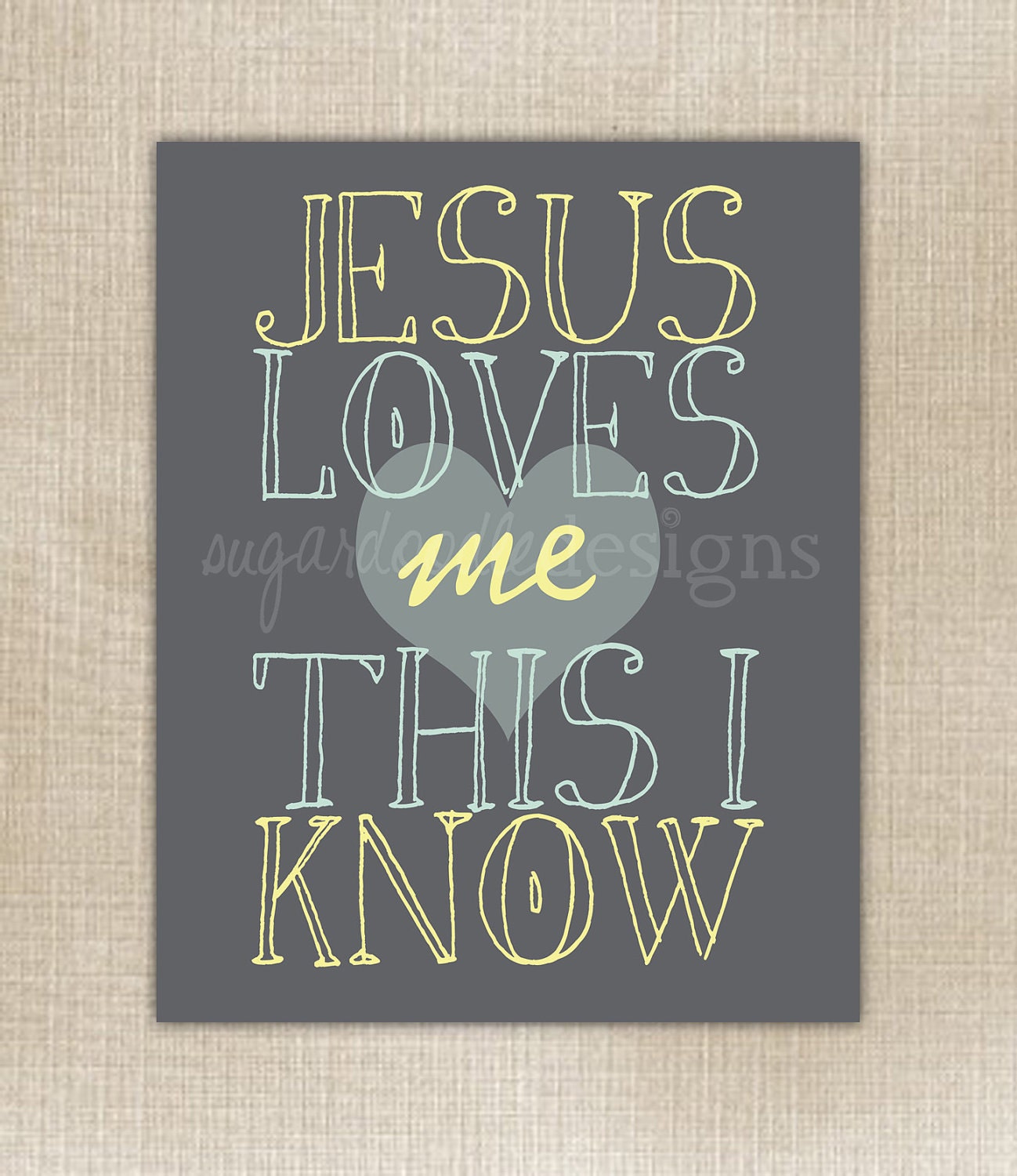 Jesus Loves Me 8x10 Nursery Art Print