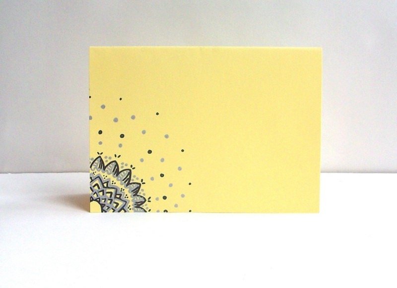 Pastel Yellow Hand Drawn Card (Single card, envelope included)