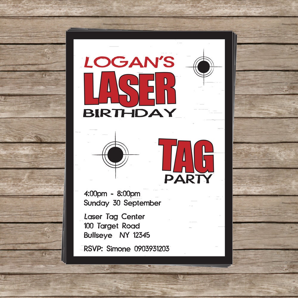 Laser Tag Invitations