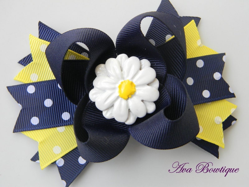 Girls Boutique Hair Bow - Daisy Boutique Hair Bow