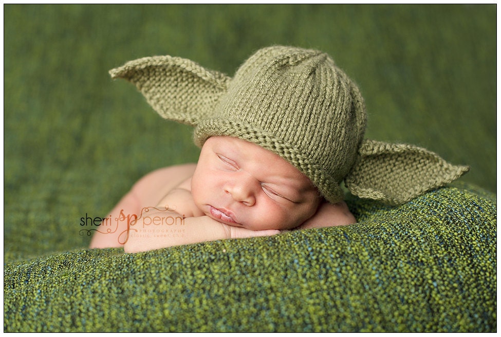Newborn to 3 months Yoda Hat Star Wars Photo Prop